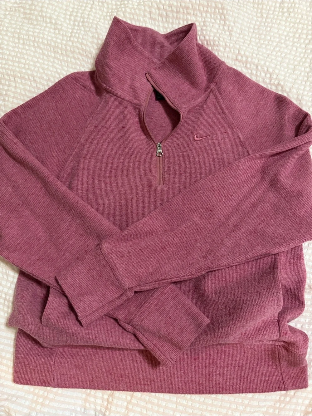 Nike Women's XS Half-Zip Sweater Mauve Pink w/ Pockets, unworn, perfect cond